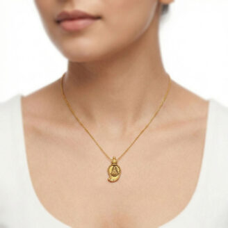 101-25B4872-B 22k gold lakshmi pendant, mahalakshmi gold pendant, gold goddess pendant, traditional gold pendant, temple jewellery pendant, antique gold pendant, south indian gold pendant, lakshmi dollar pendant, women gold pendant, devotional gold pendant, gold jewellery online, 22 carat gold pendant, premium gold pendant, handcrafted gold pendant, ovjjewels