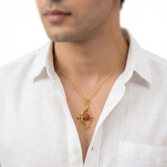 101-25B4884-B 22k gold rudraksha pendant, rudraksha gold pendant, gold rudraksha locket, spiritual gold pendant, hallmarked gold pendant, mens gold pendant, womens gold pendant, unique gold pendant design, traditional gold pendant, rudraksha jewelry, divine gold pendant, gold locket online, religious gold pendant, daily wear gold pendant, premium gold pendant, bow design pendant,