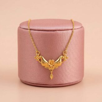 Elegant 22K Gold Floral Drop Pendant Design for Women