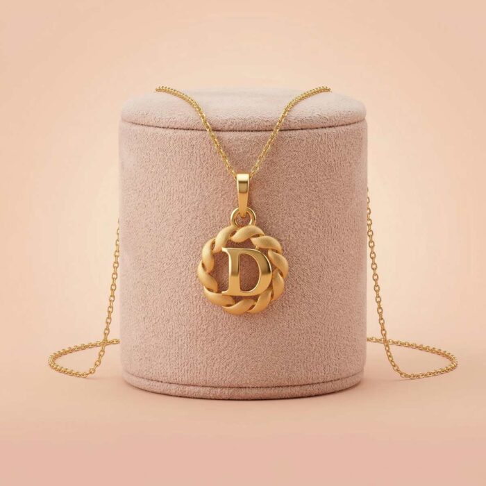 101-25H5441 22k gold pendant, gold letter d pendant, alphabet pendant gold, initial pendant necklace, personalized gold jewellery, women gold pendant, trendy gold pendant, stylish alphabet necklace, daily wear gold jewellery, gold pendant for girls, luxury gold pendant, elegant gold necklace