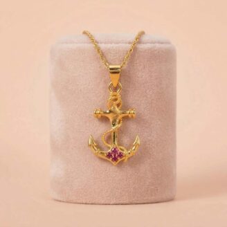 Stylish Nautical Anchor Gold Pendant