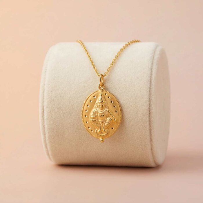 101-25K3062 22k gold ayyappan pendant, lord ayyappa gold pendant, ayyappan dollar gold, traditional gold pendant, temple jewellery pendant, ayyappa swamy pendant, pure gold pendant, oval gold pendant, spiritual gold jewellery, mens gold pendant, womens gold pendant,