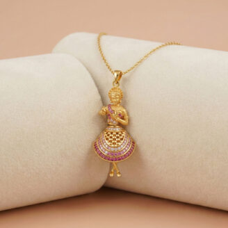 22k gold pendant, traditional gold pendant, doll pendant gold, ladies gold pendant, designer gold pendant, antique gold pendant, stone studded gold pendant, south indian gold pendant, ethnic gold pendant, women gold jewelry, fancy gold pendant, handcrafted gold pendant, bridal gold pendant,