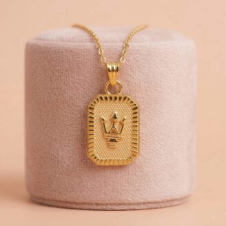 22k gold pendant, crown gold pendant, royal gold pendant, trendy gold pendant, lightweight gold pendant, stylish gold pendant for women, gold pendant for men, rectangle gold pendant, daily wear gold pendant, luxury gold pendant, elegant gold jewellery, gold pendant online,