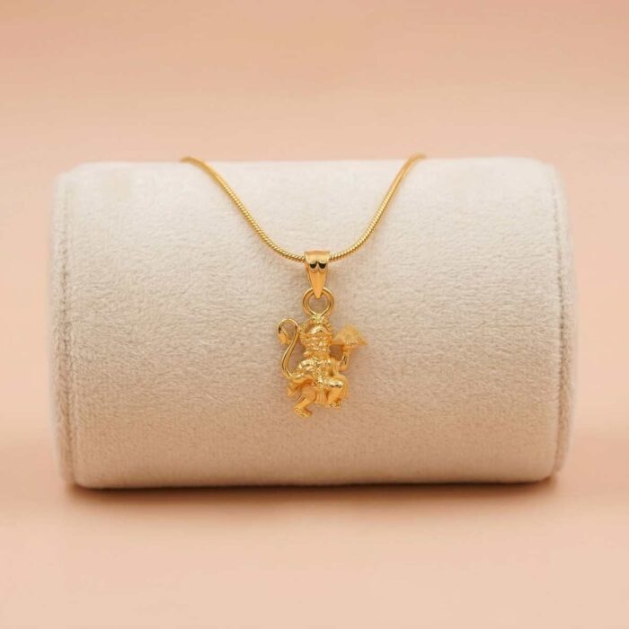101-26F3104 22k gold pendant, hanuman pendant gold, anjaneyar gold pendant, gold god pendant, 22 carat gold pendant, mens gold pendant, womens gold pendant, devotional gold jewelry, traditional gold pendant, gold chain pendant design, hanuman ji pendant, temple jewelry pendant