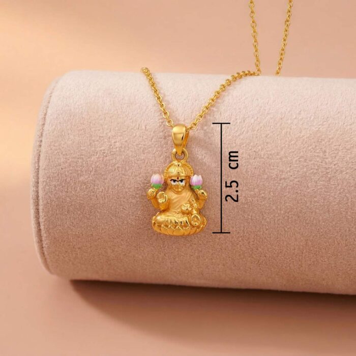 101-26H714-c 22k gold lakshmi pendant, gold lakshmi pendant design, mahalakshmi gold pendant, traditional gold pendant, temple jewellery pendant, south indian gold pendant, gold dollar design, lakshmi dollar chain, ladies gold pendant, cute gold pendant, daily wear gold pendant,