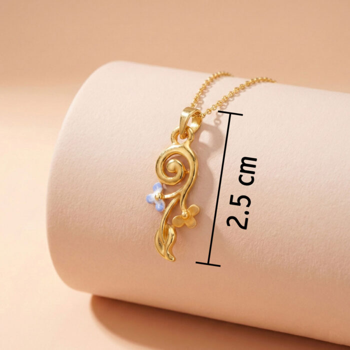 101-26H718-C 22k gold pendant, floral gold pendant, leaf design gold pendant, flower gold pendant, women gold pendant, lightweight gold pendant, designer gold pendant, trendy gold pendant, gold pendant for women, fancy gold pendant, modern gold pendant, nature inspired pendant, elegant gold jewellery,