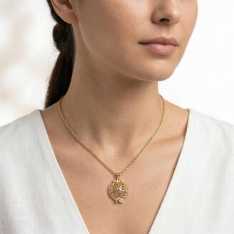 101-26I1895-b 22k gold pendant, gold floral pendant, designer gold pendant, ladies gold pendant, traditional gold pendant, fancy gold pendant, stylish gold pendant for women, lightweight gold pendant, gold pendant latest design, women pendant design, gold jewellery online, ovjjewels pendant, trendy gold pendant, floral