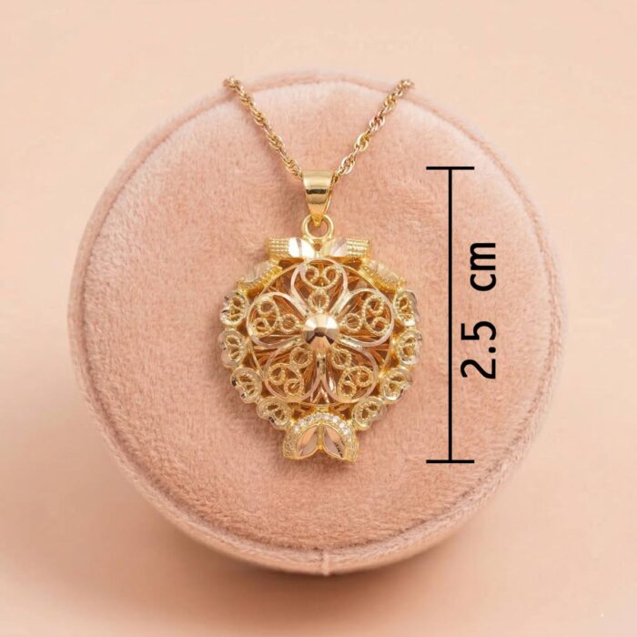 101-26I1895-c 22k gold pendant, gold floral pendant, designer gold pendant, ladies gold pendant, traditional gold pendant, fancy gold pendant, stylish gold pendant for women, lightweight gold pendant, gold pendant latest design, women pendant design, gold jewellery online, ovjjewels pendant, trendy gold pendant, floral