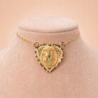 22k gold pendant, heart shape gold pendant, devotional gold pendant, religious gold pendant, temple jewellery pendant, gold pendant for women, ladies gold pendant design, traditional gold pendant, designer gold pendant, premium gold pendant, handcrafted