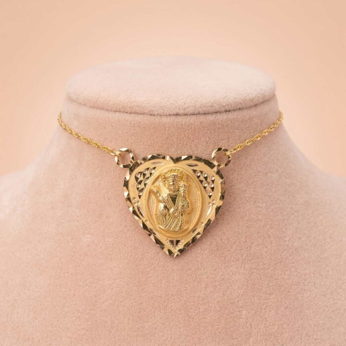 101-26I1904 22k gold pendant, heart shape gold pendant, devotional gold pendant, religious gold pendant, temple jewellery pendant, gold pendant for women, ladies gold pendant design, traditional gold pendant, designer gold pendant, premium gold pendant, handcrafted
