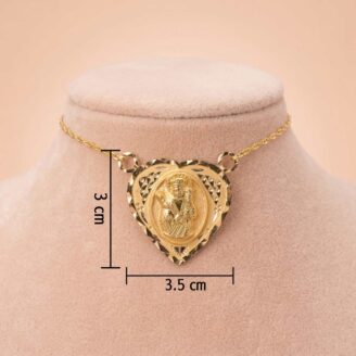 101-26I1904-c 22k gold pendant, heart shape gold pendant, devotional gold pendant, religious gold pendant, temple jewellery pendant, gold pendant for women, ladies gold pendant design, traditional gold pendant, designer gold pendant, premium gold pendant, handcrafted