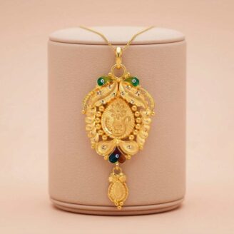 22k gold pendant, peacock gold pendant, traditional gold pendant, ladies gold pendant, south indian pendant design, handmade gold pendant, antique gold pendant, peacock jewellery, bridal gold pendant, designer pendant, ovj jewels, gold pendant for women