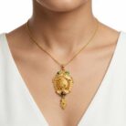 22k gold pendant, peacock gold pendant, traditional gold pendant, ladies gold pendant, south indian pendant design, handmade gold pendant, antique gold pendant, peacock jewellery, bridal gold pendant, designer pendant, ovj jewels, gold pendant for women