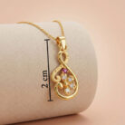 22k gold pendant, gold pendant for women, designer gold pendant, floral gold pendant, ladies gold pendant, lightweight gold pendant, trendy gold pendant, fancy gold pendant, stone gold pendant, ruby stone pendant, modern gold jewellery, gold pendant online, women's pendant design, elegant gold pendant, stylish gold pendant, ovj jewels pendant