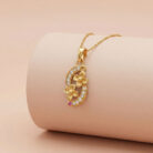 22k gold pendant, gold flower pendant, floral gold pendant, ladies gold pendant, gold pendant design, designer gold pendant, stone gold pendant, flower pendant for women, elegant gold jewellery, gold pendant online, l