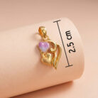 22k gold heart pendant, gold love pendant, double heart pendant, ladies gold pendant, women gold pendant, heart shape gold pendant, stylish gold pendant, lightweight gold pendant, pink enamel gold pendant, trendy gold jewelry, gold pendant for girls, romantic gold pendant, daily wear gold pendant, designer gold pendant, hallmark gold pendant, cute gold pendant,