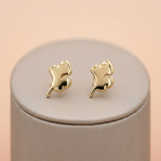 Cute 22K Gold Leaf Shape Stud Earring