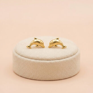 22K Gold Dolphin Earrings for Kids