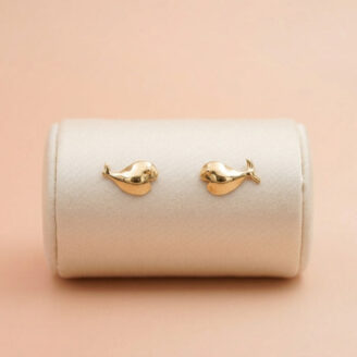 Kids 22K Gold Whale Stud Earrings