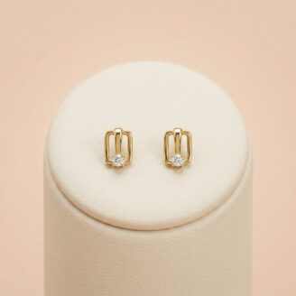 Trendy 22K Gold Baby Earrings with Sparkling Stone